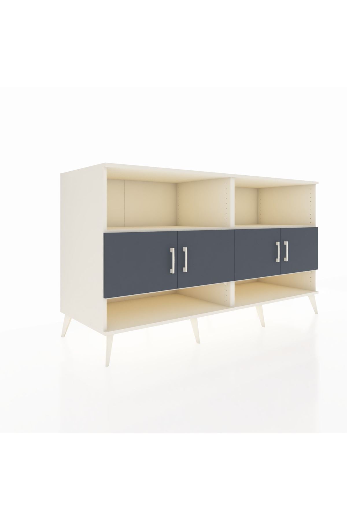 Kronos Konsol 4 Raflı 4 Kapaklı 176x59x99 Aytaşı-Antrasit