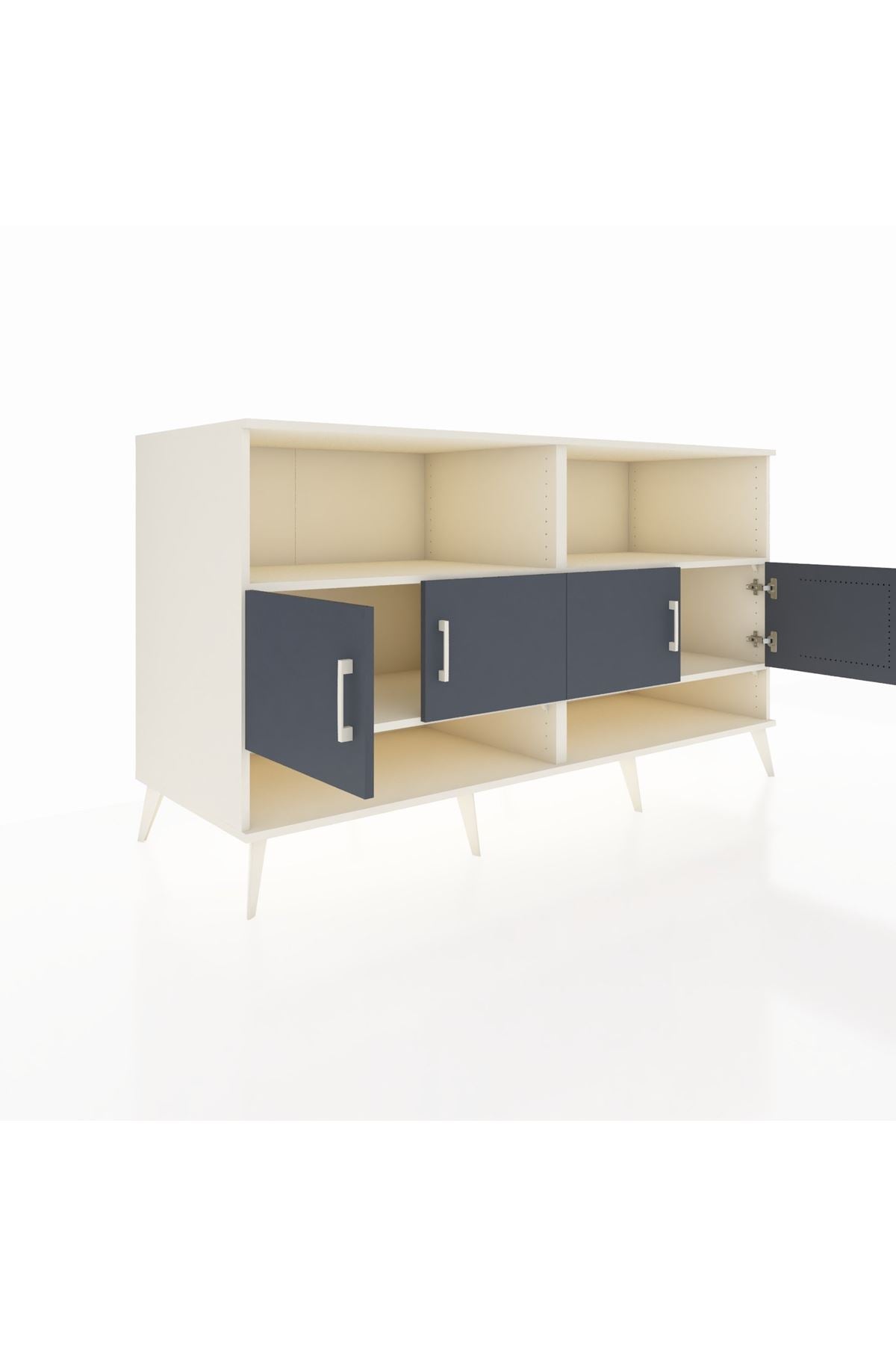 Kronos Konsol 4 Raflı 4 Kapaklı 176x59x99 Aytaşı-Antrasit