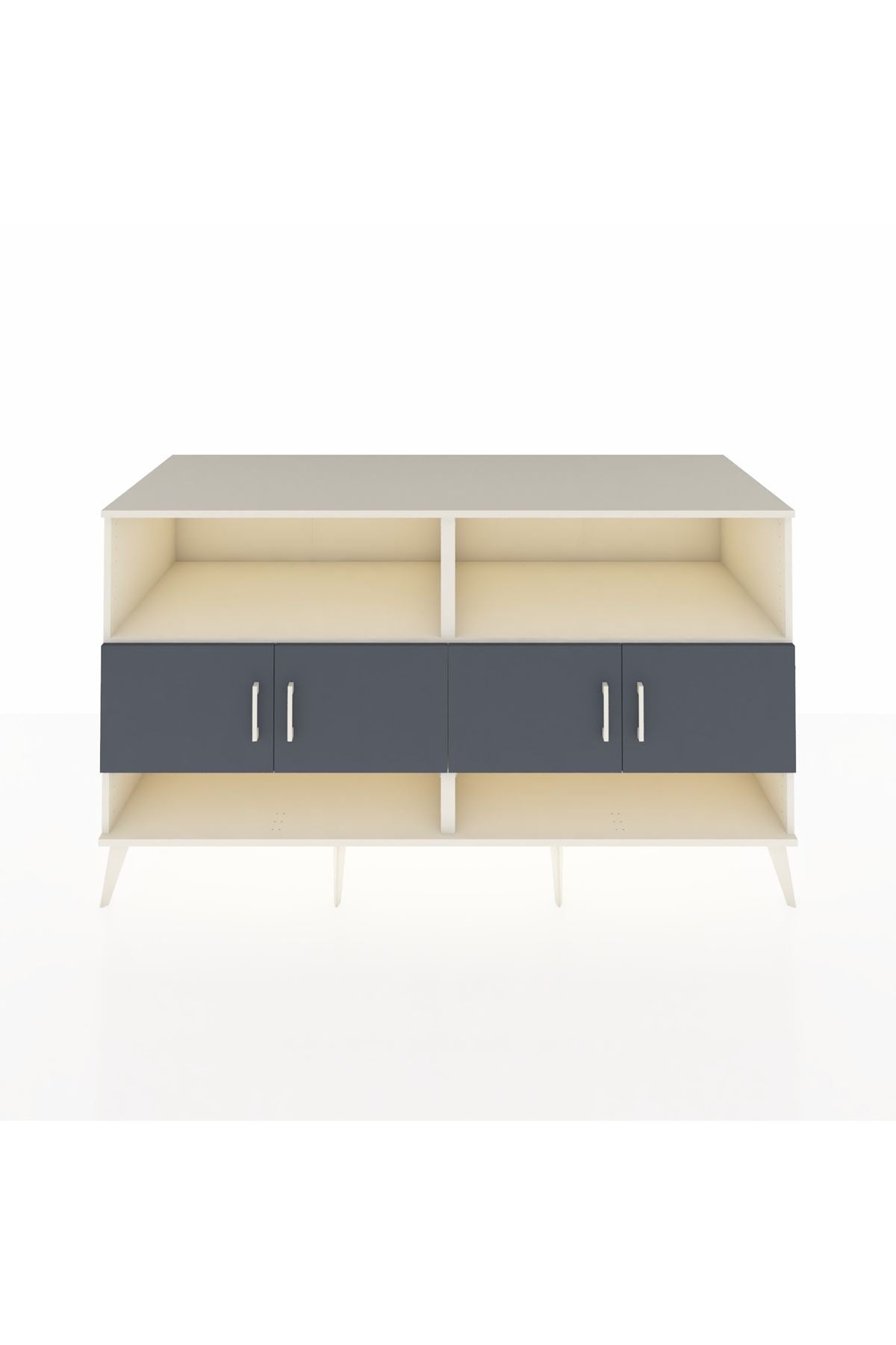 Kronos Konsol 4 Raflı 4 Kapaklı 176x59x99 Aytaşı-Antrasit/Çam