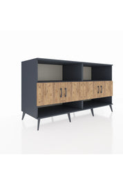 Kronos Konsol 4 Raflı 4 Kapaklı 176x59x99 Antrasit-Çam/Antrasit