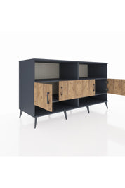 Kronos Konsol 4 Raflı 4 Kapaklı 176x59x99 Antrasit-Çam