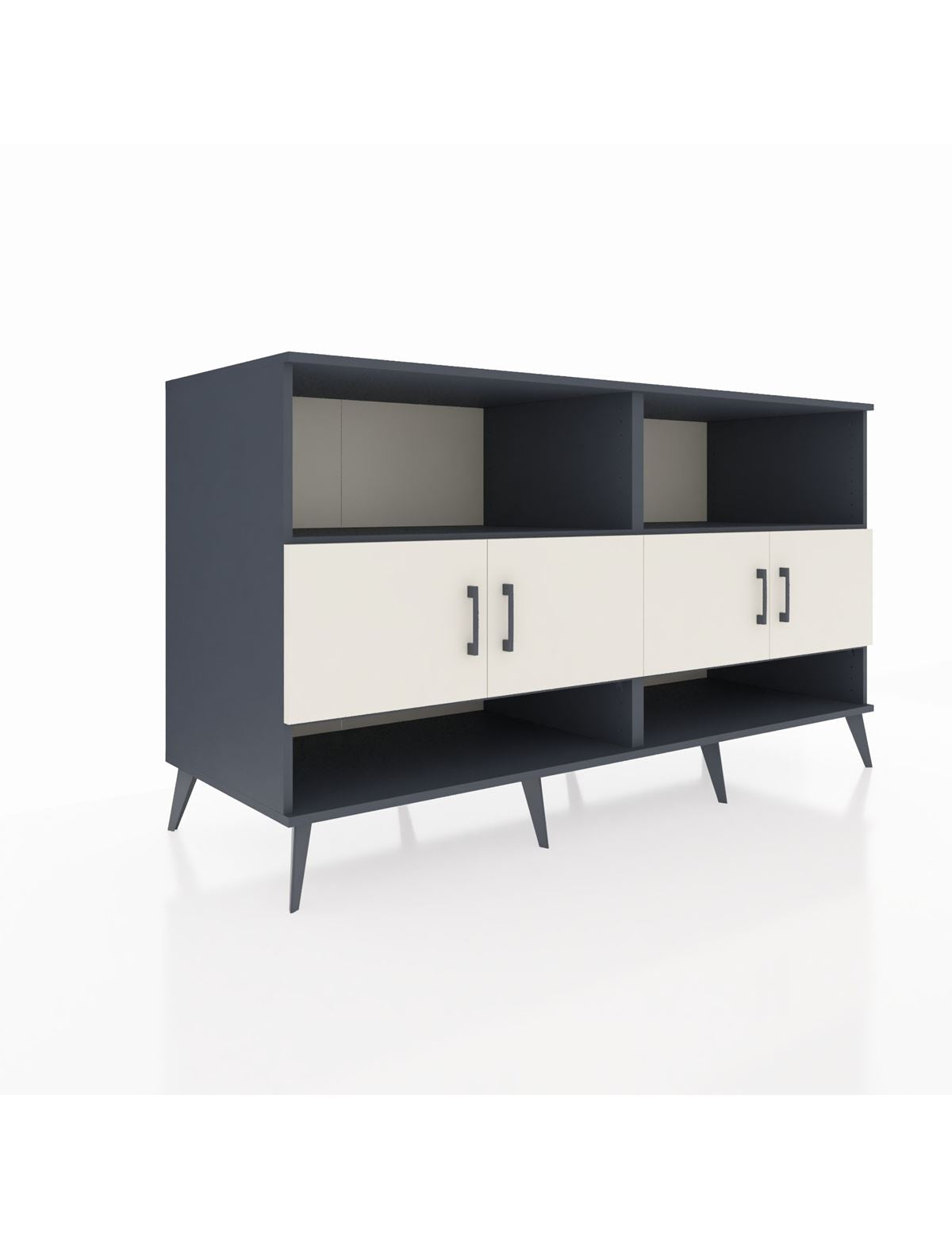 Kronos Konsol 4 Raflı 4 Kapaklı 176x59x99 Antrasit-Aytaşı