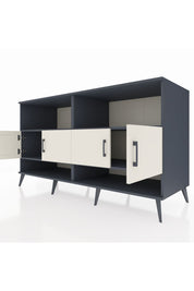 Kronos Konsol 4 Raflı 4 Kapaklı 176x59x99 Antrasit-Aytaşı/Antrasit