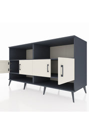 Kronos Konsol 4 Raflı 4 Kapaklı 176x59x99 Antrasit-Aytaşı/Çam