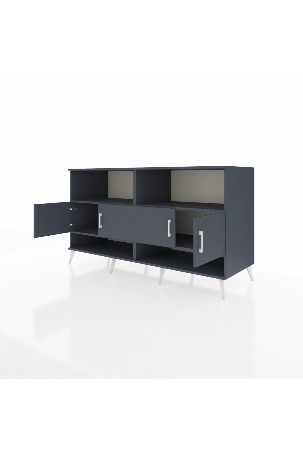 Kronos Konsol 4 Raflı 4 Kapaklı 176x59x99 Antrasit-Antrasit/Aytaşı