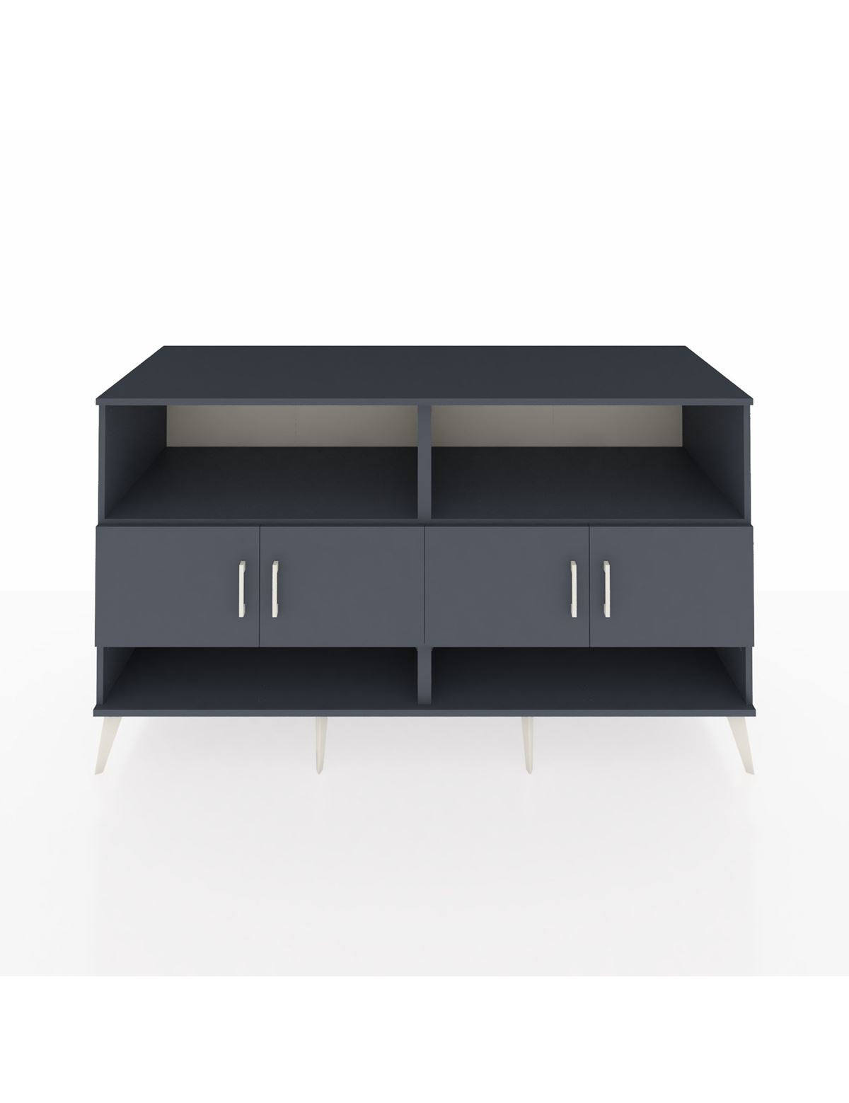 Kronos Konsol 4 Raflı 4 Kapaklı 176x59x99 Antrasit-Antrasit