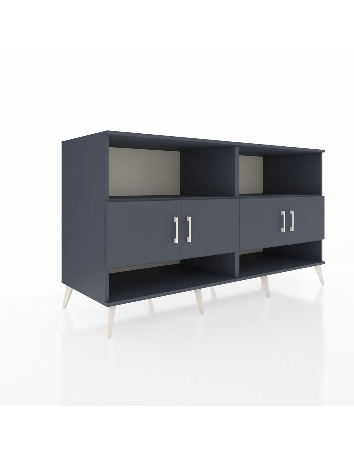 Kronos Konsol 4 Raflı 4 Kapaklı 176x59x99 Antrasit-Antrasit