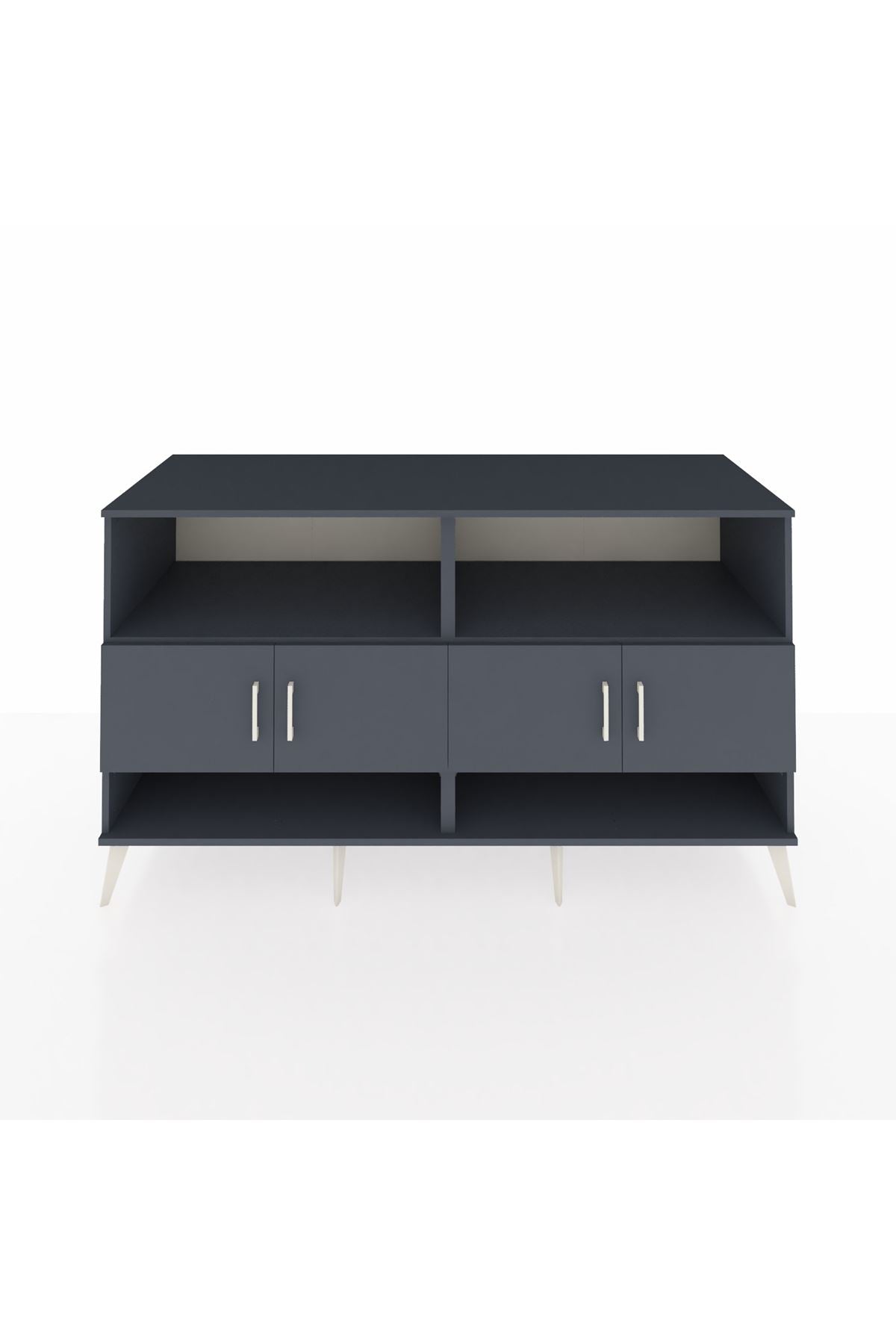 Kronos Konsol 4 Raflı 4 Kapaklı 176x59x99 Antrasit-Antrasit/Çam