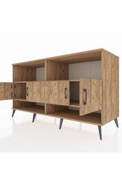 Kronos Konsol 4 Raflı 4 Kapaklı 176x59x99 Çam-Çam/Aytaşı