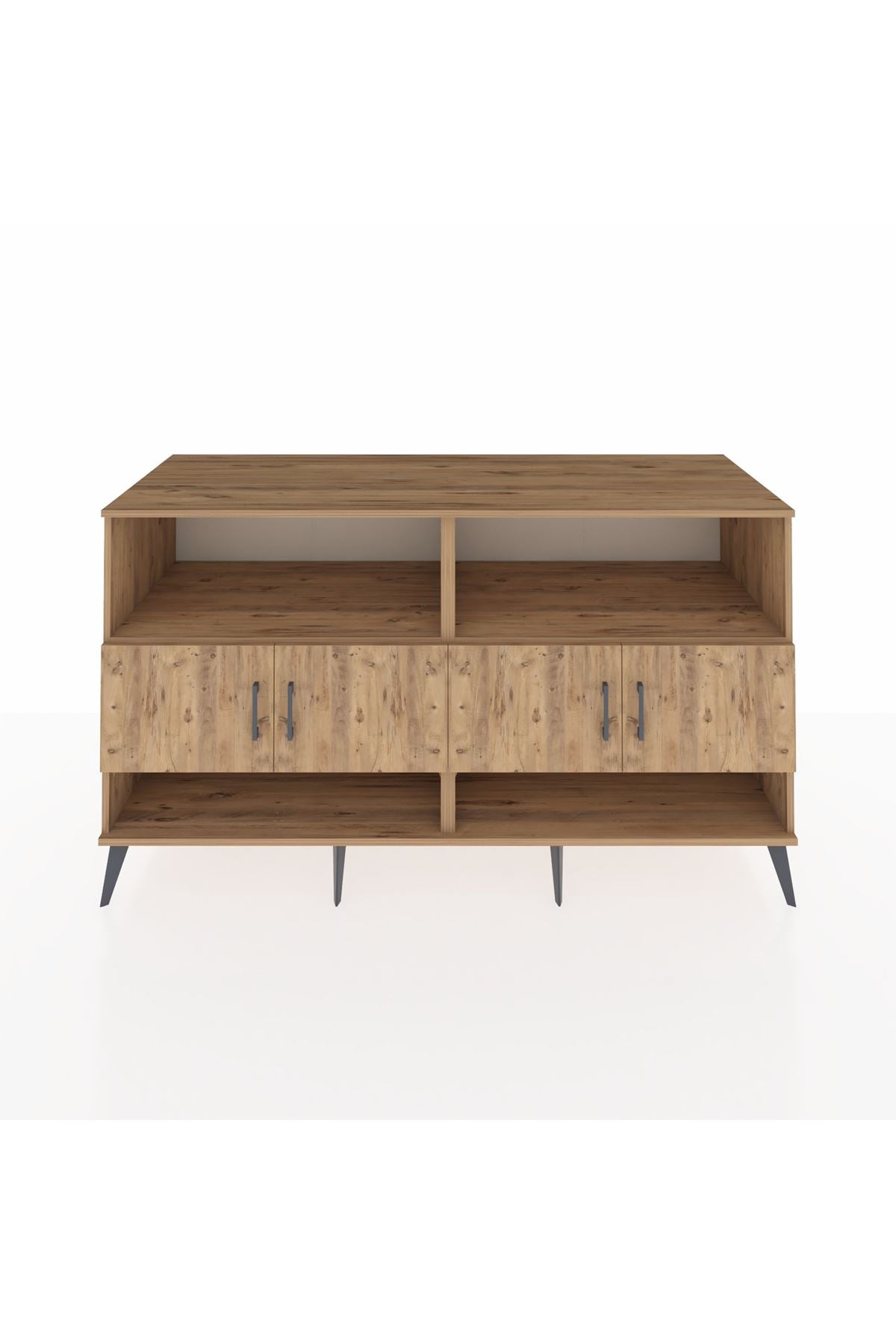 Kronos Konsol 4 Raflı 4 Kapaklı 176x59x99 Çam-Çam