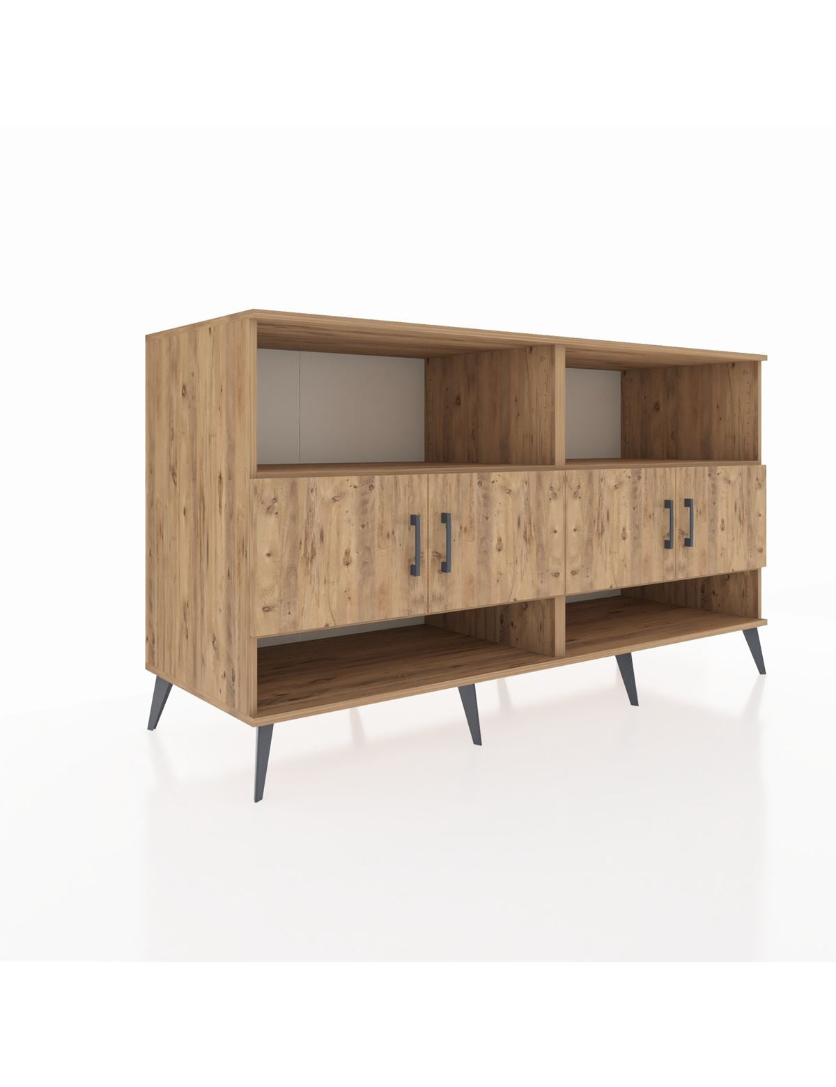 Kronos Konsol 4 Raflı 4 Kapaklı 176x59x99 Çam-Çam