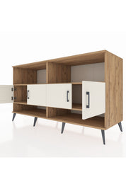 Kronos Konsol 4 Raflı 4 Kapaklı 176x59x99 Çam-Aytaşı/Antrasit