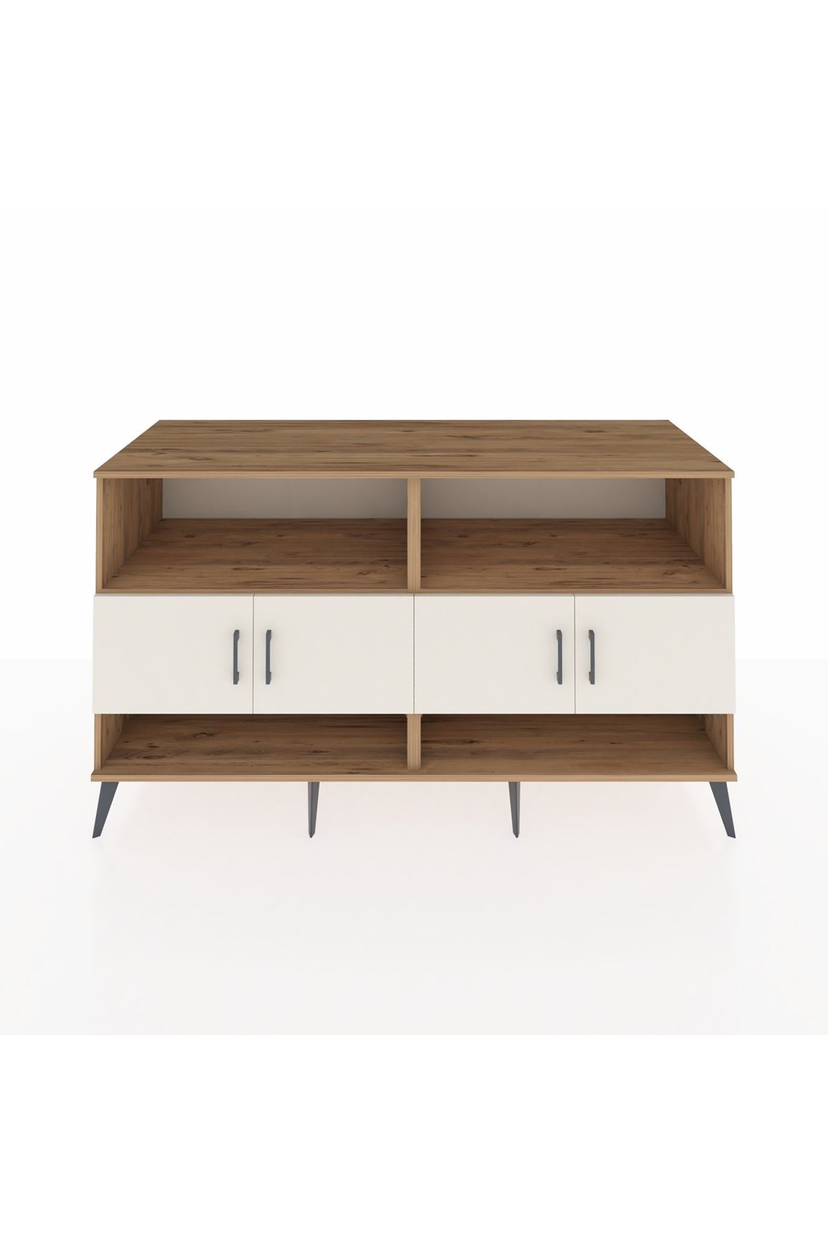 Kronos Konsol 4 Raflı 4 Kapaklı 176x59x99 Çam-Aytaşı/Çam