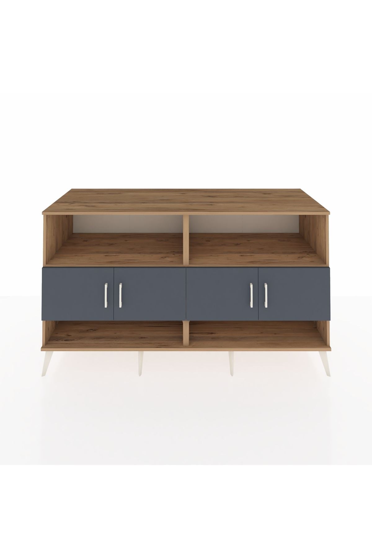 Kronos Konsol 4 Raflı 4 Kapaklı 176x59x99 Çam-Antrasit/Aytaşı