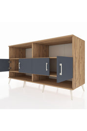 Kronos Konsol 4 Raflı 4 Kapaklı 176x59x99 Çam-Antrasit/Aytaşı