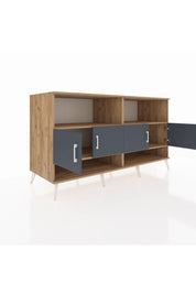 Kronos Konsol 4 Raflı 4 Kapaklı 176x59x99 Çam-Antrasit/Aytaşı