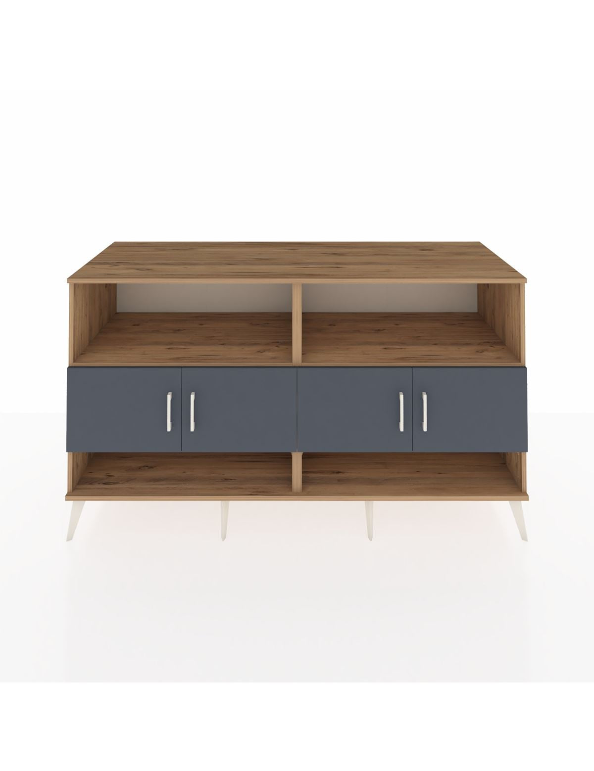 Kronos Konsol 4 Raflı 4 Kapaklı 176x59x99 Çam-Antrasit