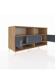 Kronos Konsol 4 Raflı 4 Kapaklı 176x59x99 Çam-Antrasit