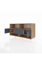 Kronos Konsol 4 Raflı 4 Kapaklı 176x59x99 Çam-Antrasit/Çam