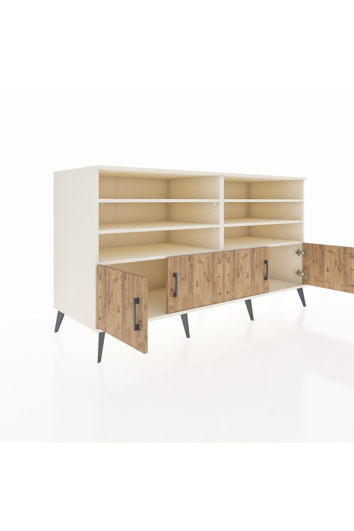 Kronos Konsol 6 Raflı 4 Kapaklı 176x59x99 Aytaşı-Çam/Aytaşı