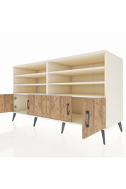 Kronos Konsol 6 Raflı 4 Kapaklı 176x59x99 Aytaşı-Çam/Antrasit