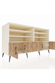 Kronos Konsol 6 Raflı 4 Kapaklı 176x59x99 Aytaşı-Çam/Antrasit