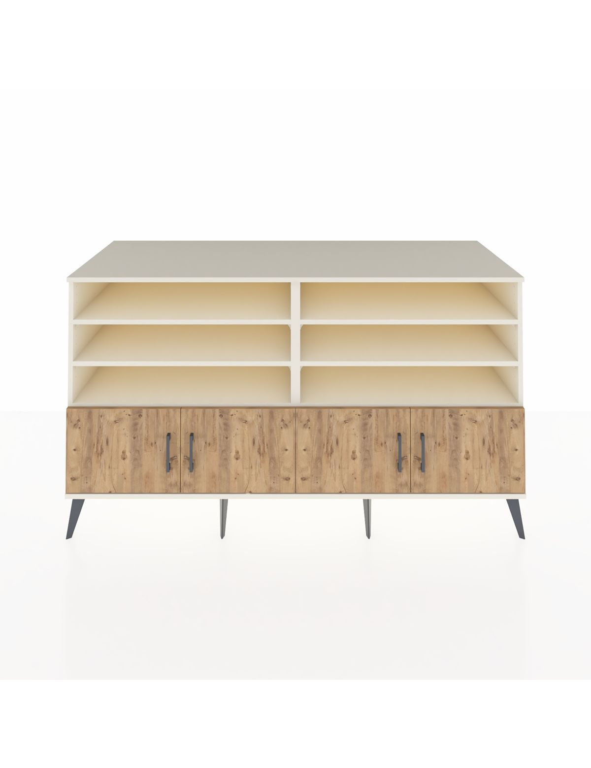 Kronos Konsol 6 Raflı 4 Kapaklı 176x59x99 Aytaşı-Çam