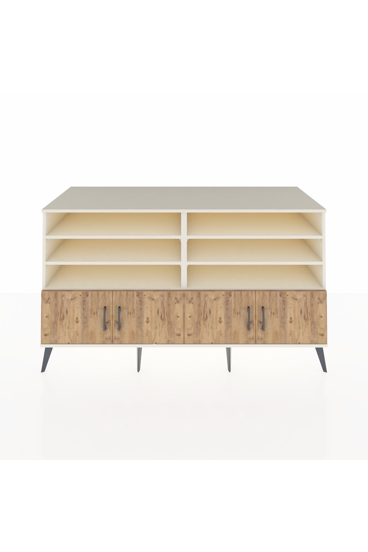 Kronos Konsol 6 Raflı 4 Kapaklı 176x59x99 Aytaşı-Çam