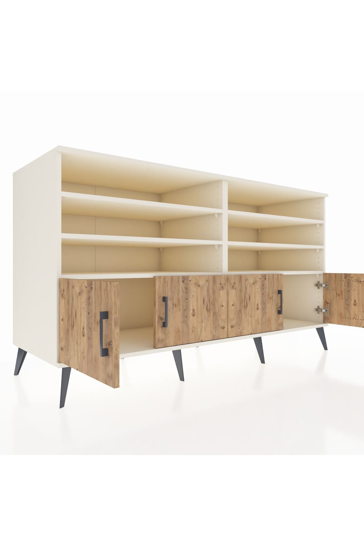 Kronos Konsol 6 Raflı 4 Kapaklı 176x59x99 Aytaşı-Çam