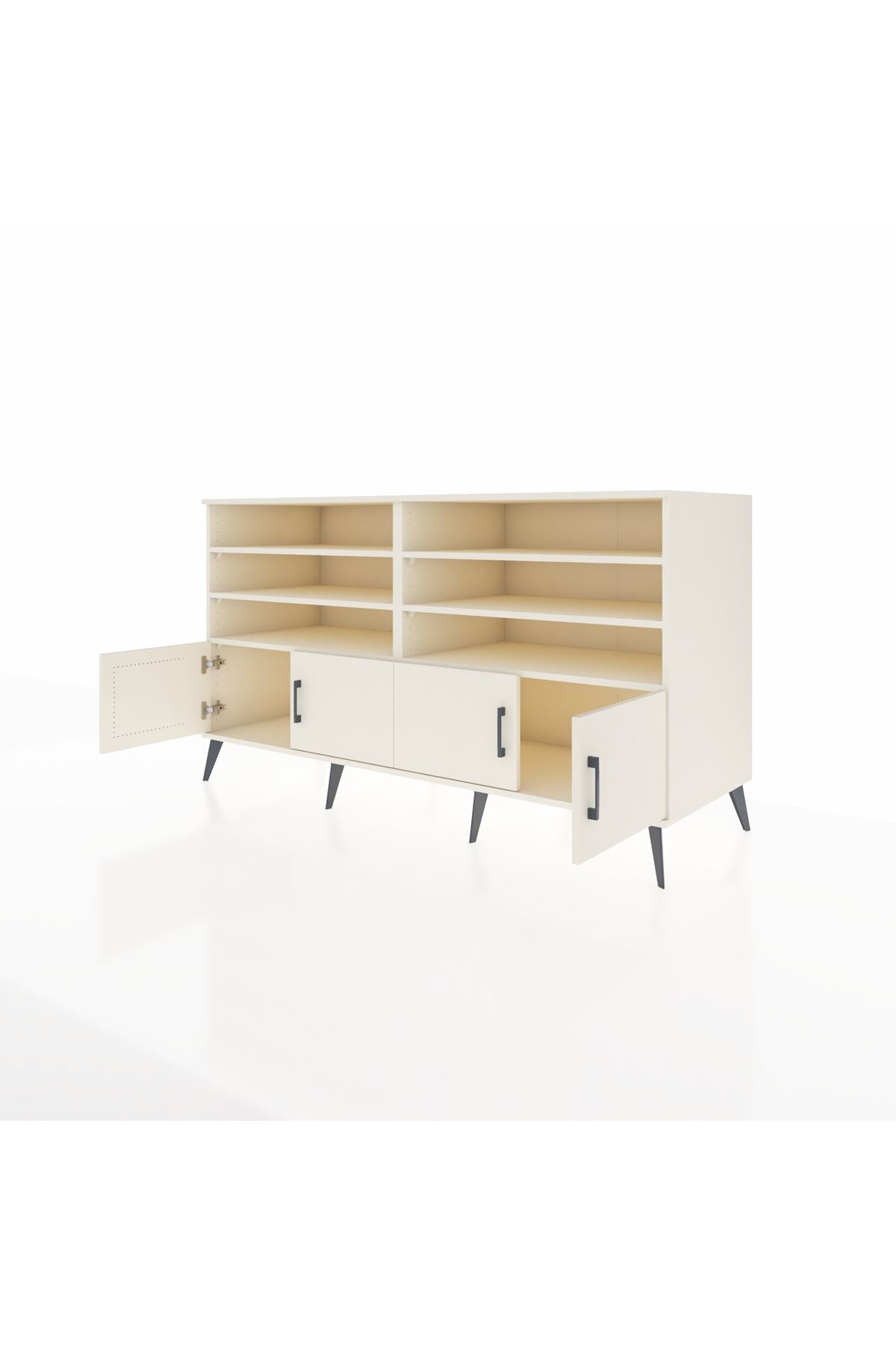 Kronos Konsol 6 Raflı 4 Kapaklı 176x59x99 Aytaşı-Aytaşı/Antrasit