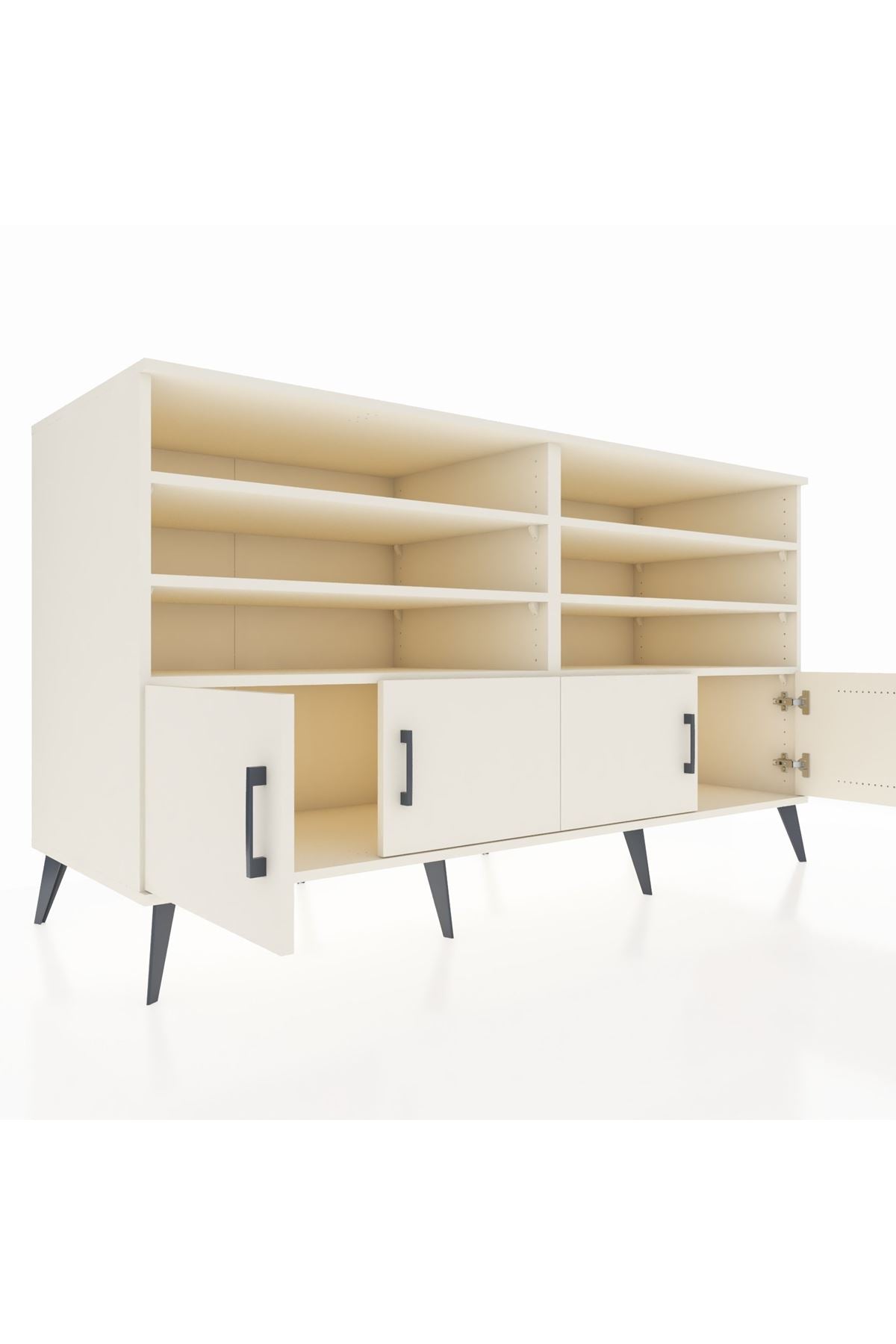 Kronos Konsol 6 Raflı 4 Kapaklı 176x59x99 Aytaşı-Aytaşı/Antrasit