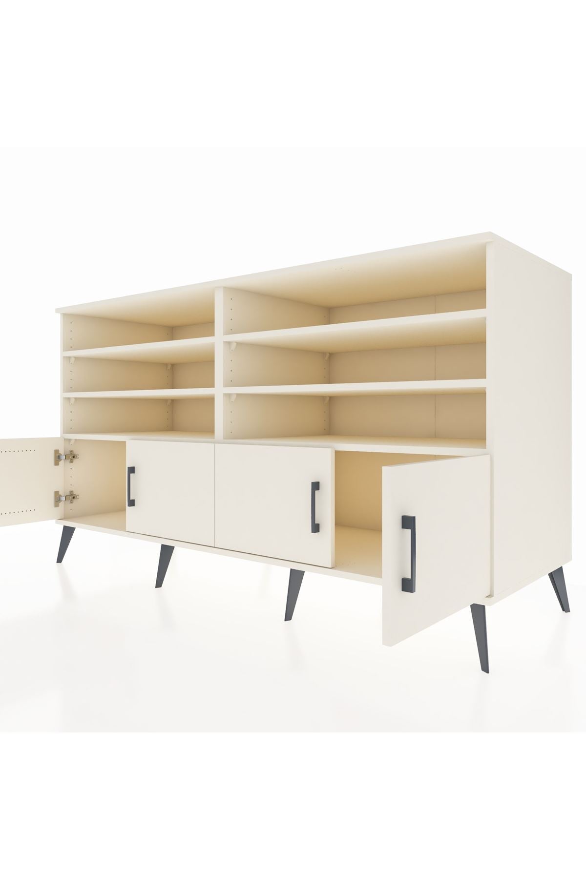 Kronos Konsol 6 Raflı 4 Kapaklı 176x59x99 Aytaşı-Aytaşı/Çam