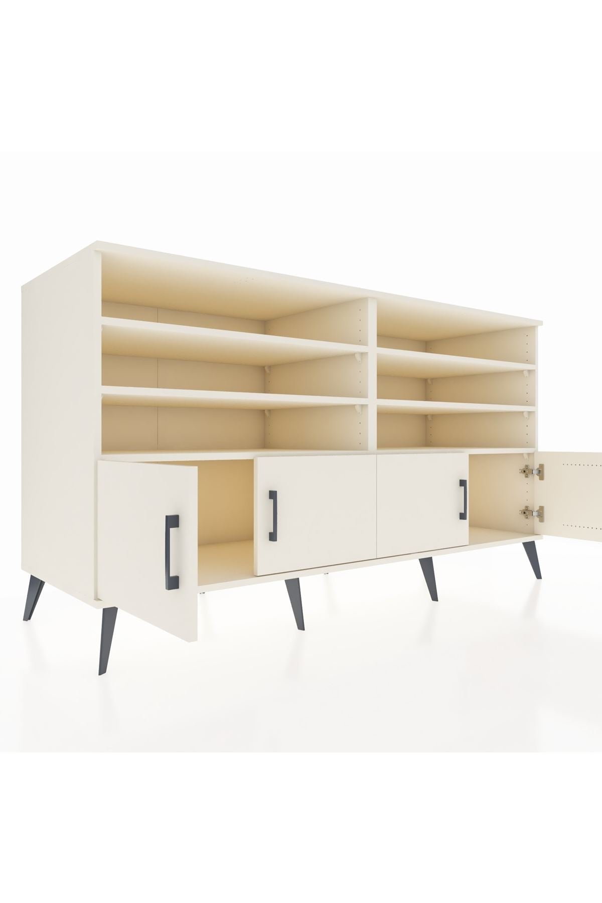 Kronos Konsol 6 Raflı 4 Kapaklı 176x59x99 Aytaşı-Aytaşı/Çam