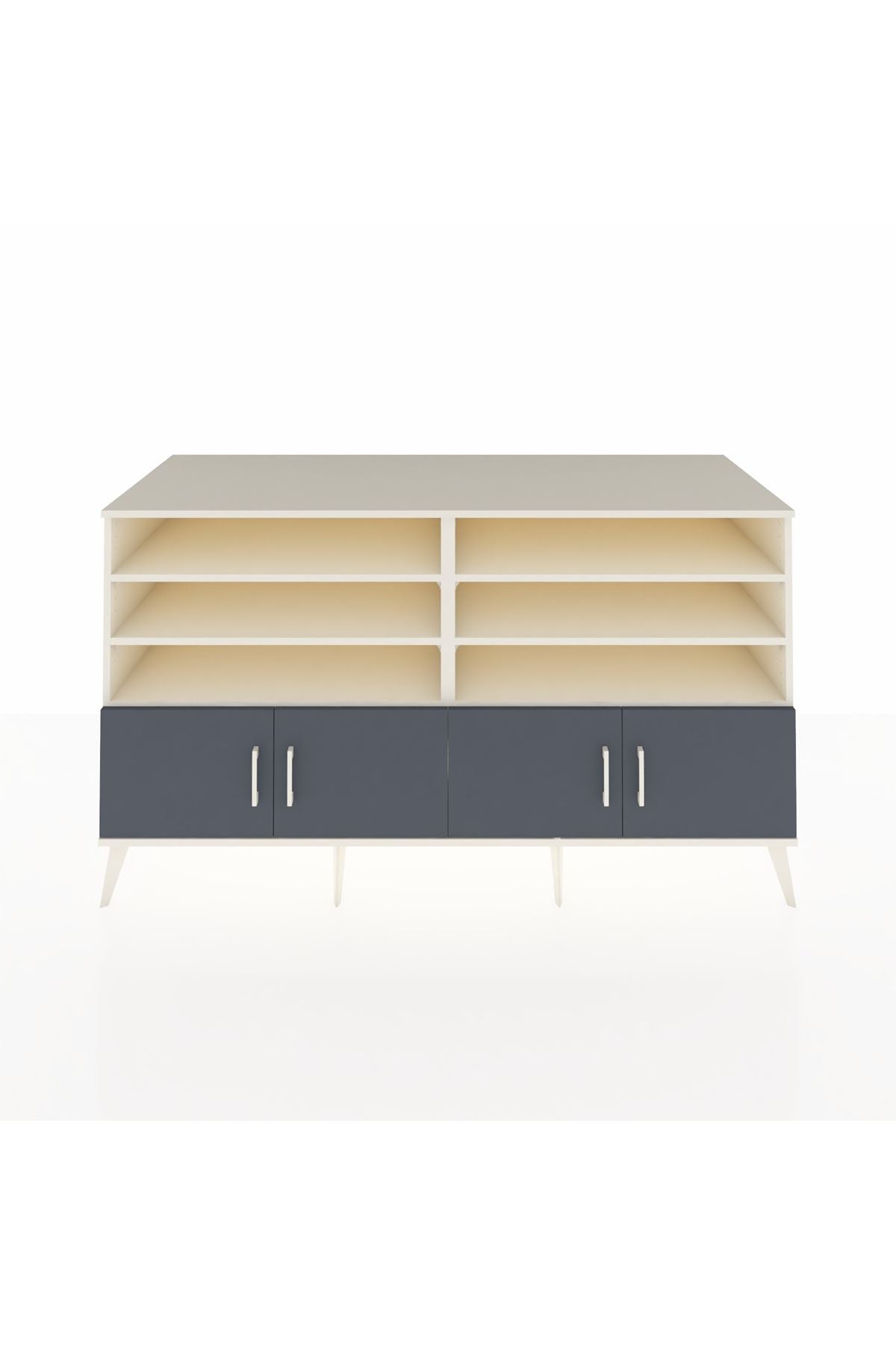 Kronos Konsol 6 Raflı 4 Kapaklı 176x59x99 Aytaşı-Antrasit/Aytaşı