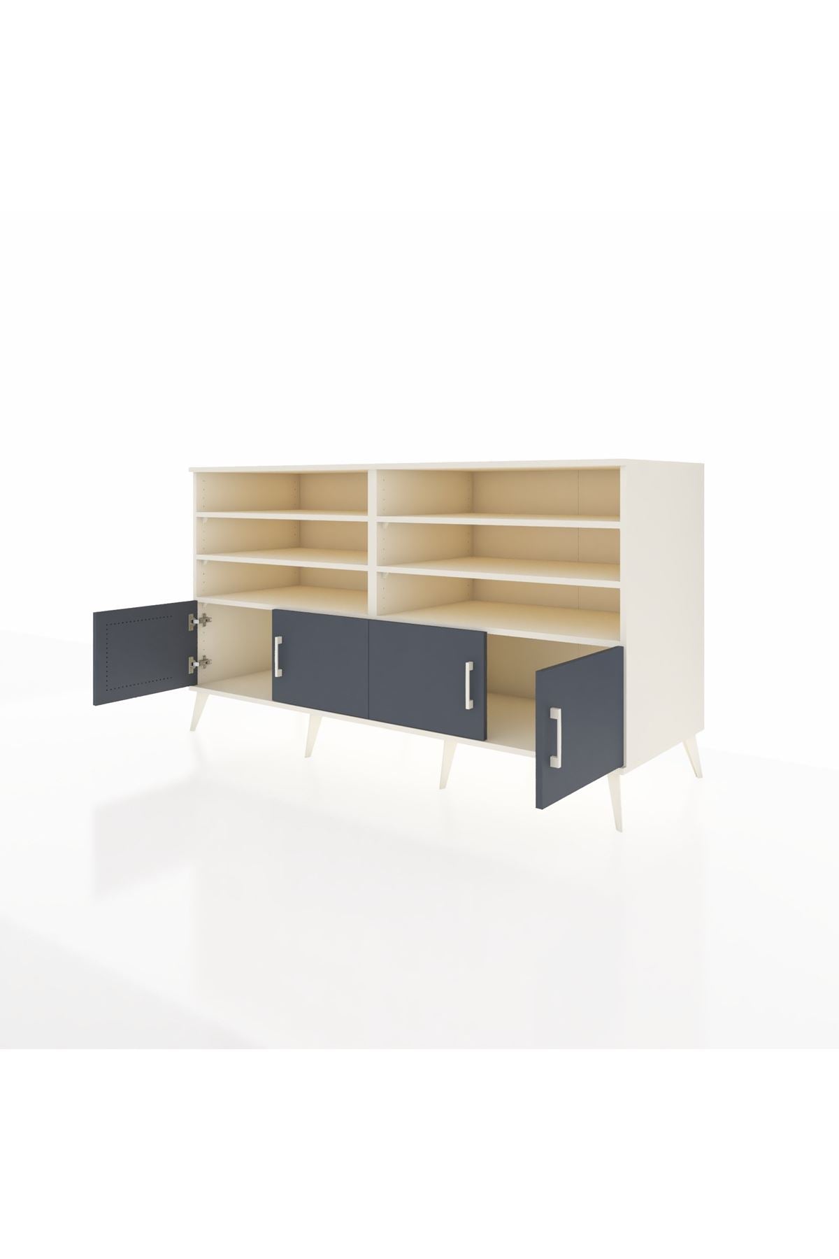 Kronos Konsol 6 Raflı 4 Kapaklı 176x59x99 Aytaşı-Antrasit