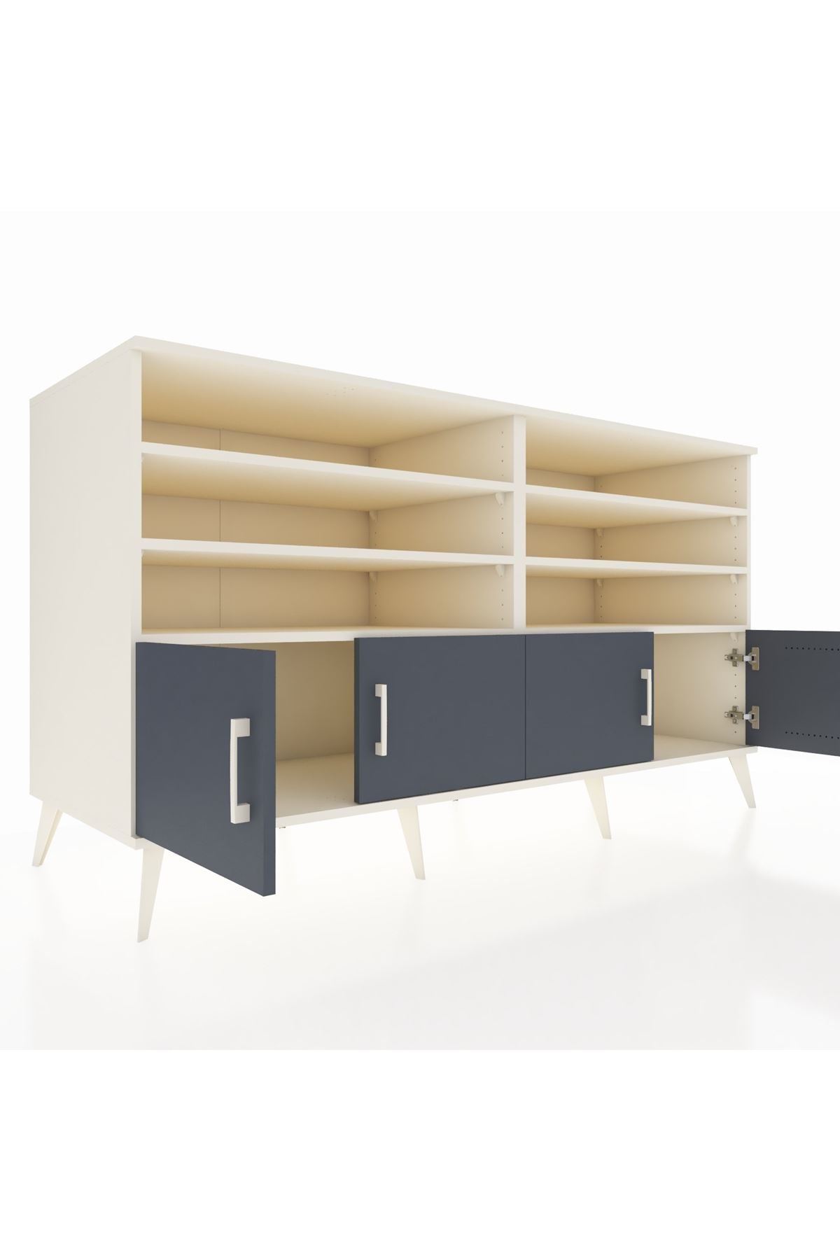 Kronos Konsol 6 Raflı 4 Kapaklı 176x59x99 Aytaşı-Antrasit