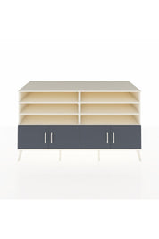 Kronos Konsol 6 Raflı 4 Kapaklı 176x59x99 Aytaşı-Antrasit/Çam