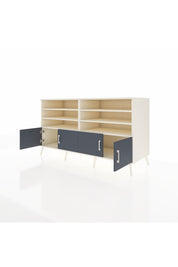 Kronos Konsol 6 Raflı 4 Kapaklı 176x59x99 Aytaşı-Antrasit/Çam