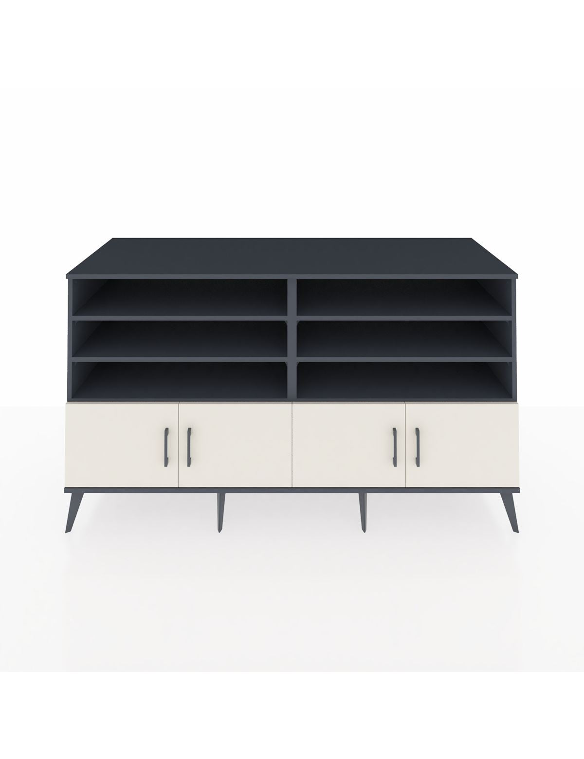 Kronos Konsol 6 Raflı 4 Kapaklı 176x59x99 Antrasit-Aytaşı