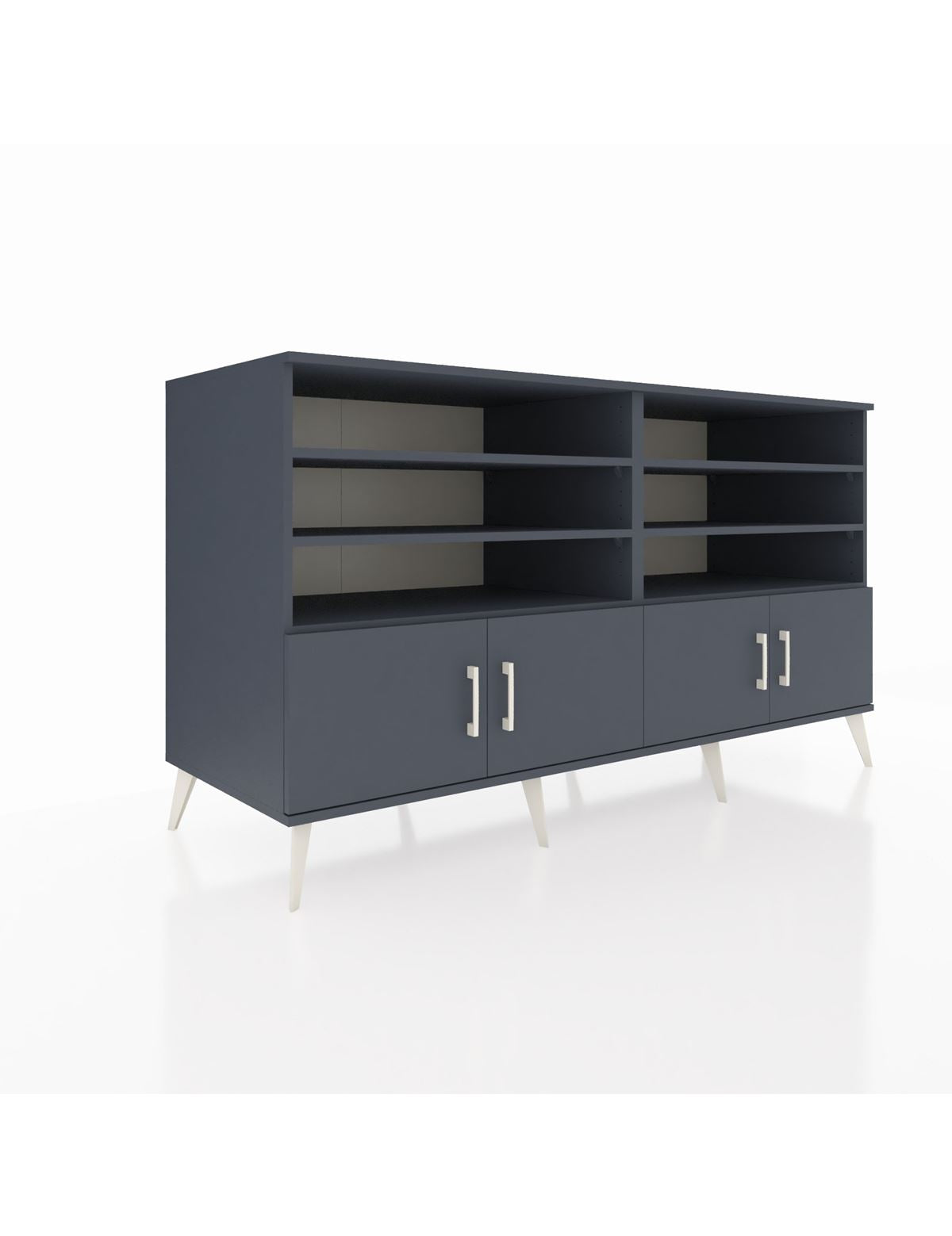 Kronos Konsol 6 Raflı 4 Kapaklı 176x59x99 Antrasit-Antrasit