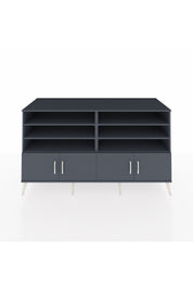 Kronos Konsol 6 Raflı 4 Kapaklı 176x59x99 Antrasit-Antrasit/Çam