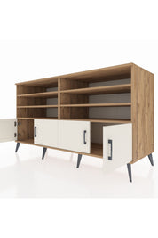 Kronos Konsol 6 Raflı 4 Kapaklı 176x59x99 Çam-Aytaşı