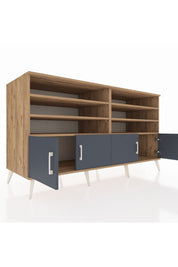 Kronos Konsol 6 Raflı 4 Kapaklı 176x59x99 Çam-Antrasit/Aytaşı