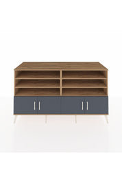 Kronos Konsol 6 Raflı 4 Kapaklı 176x59x99 Çam-Antrasit