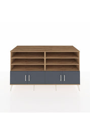 Kronos Konsol 6 Raflı 4 Kapaklı 176x59x99 Çam-Antrasit/Çam