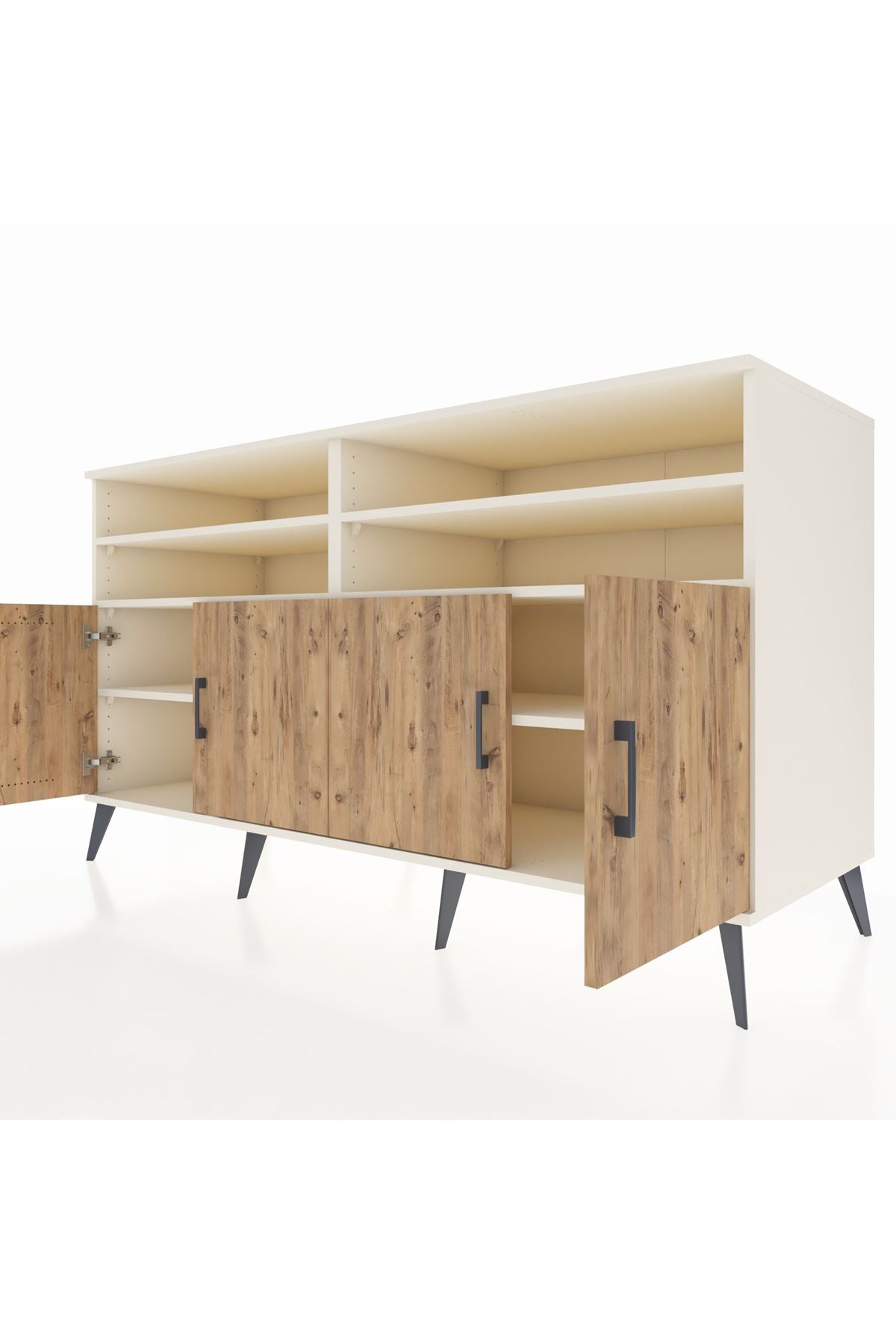 Kronos Konsol 6 Raflı 4 Kapaklı 176x59x99 Aytaşı-Çam/Aytaşı