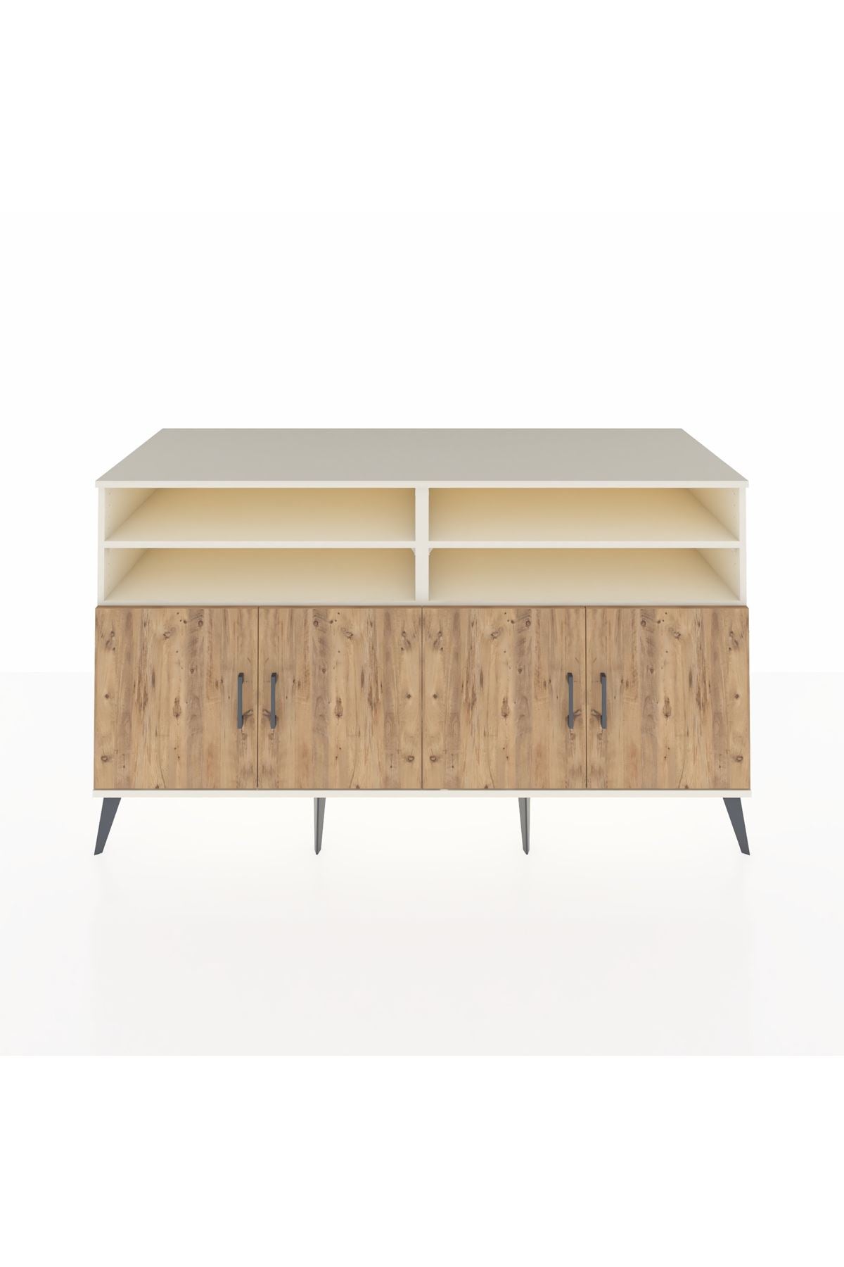 Kronos Konsol 6 Raflı 4 Kapaklı 176x59x99 Aytaşı-Çam/Antrasit