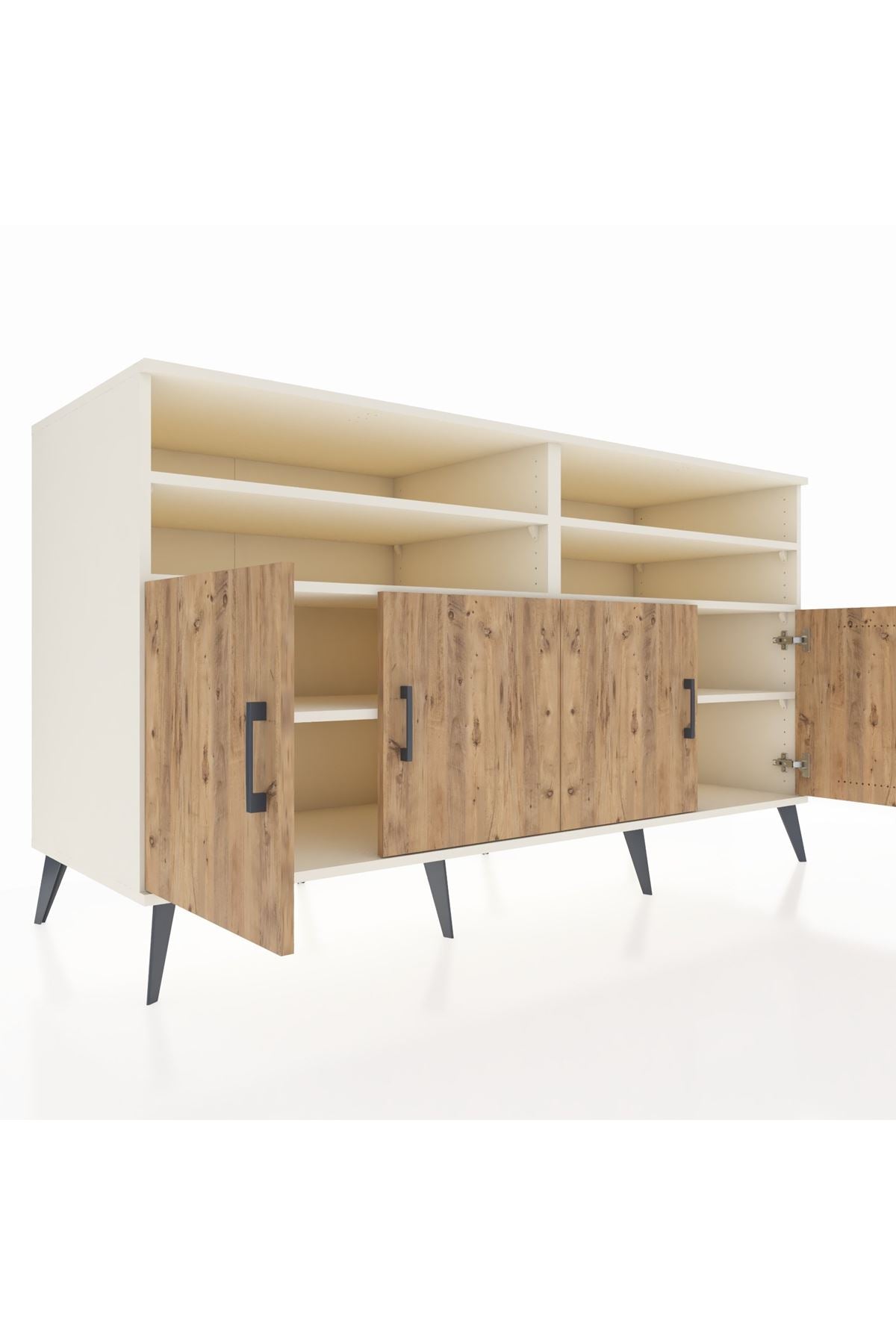 Kronos Konsol 6 Raflı 4 Kapaklı 176x59x99 Aytaşı-Çam