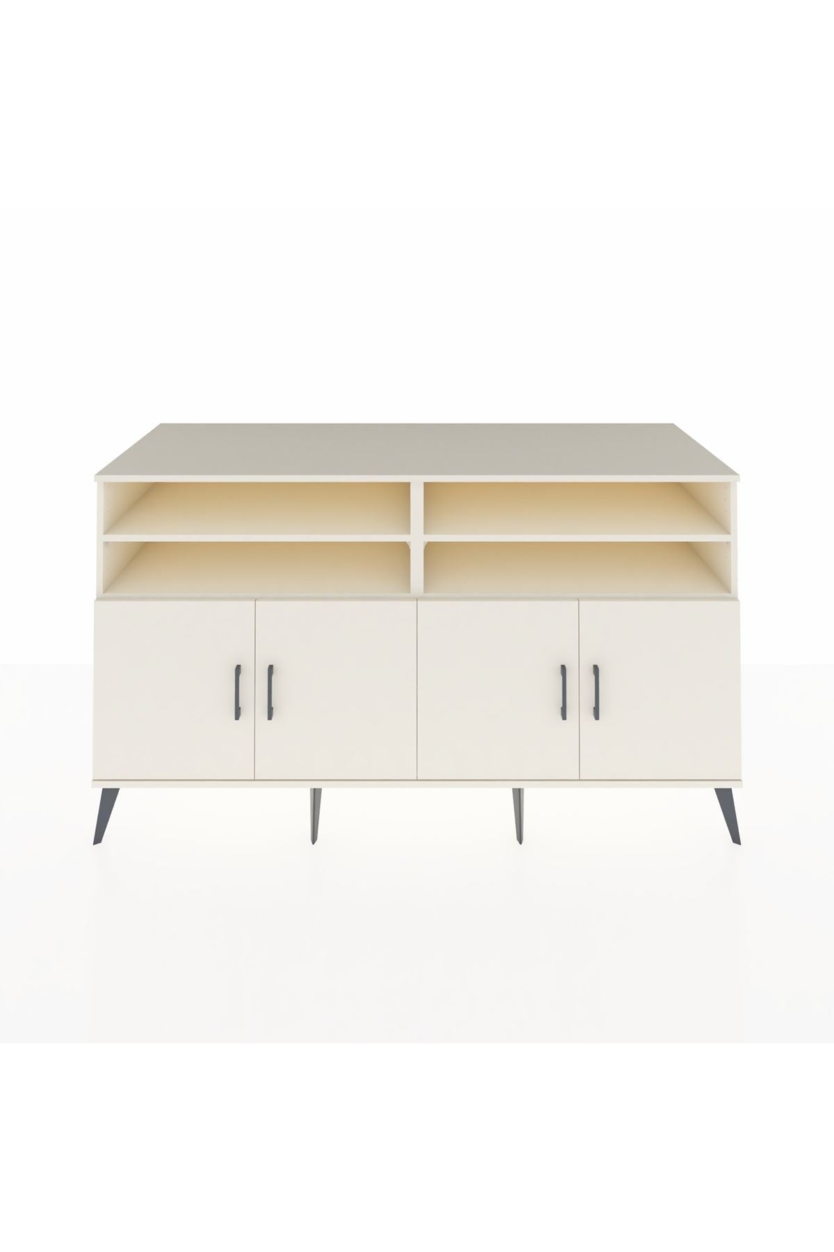 Kronos Konsol 6 Raflı 4 Kapaklı 176x59x99 Aytaşı-Aytaşı/Antrasit