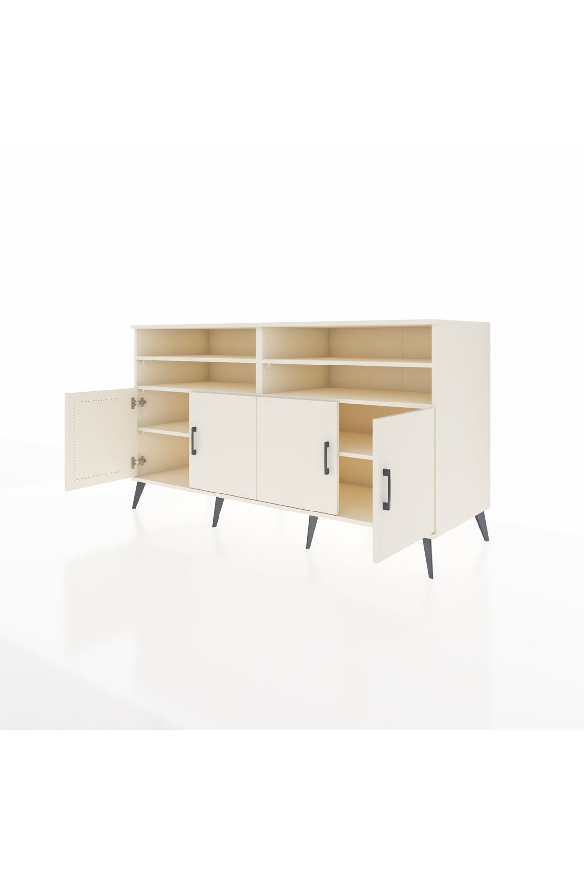 Kronos Konsol 6 Raflı 4 Kapaklı 176x59x99 Aytaşı-Aytaşı/Antrasit